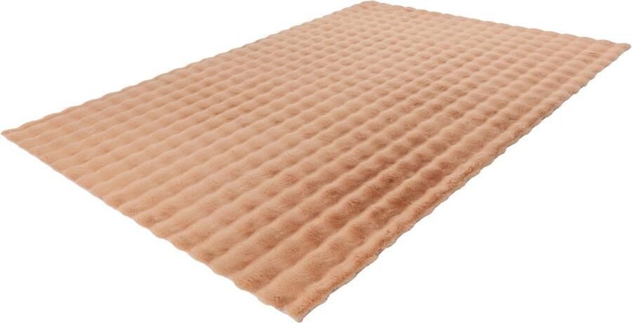 Lalee Harmony 3d Vloerkleed Tapijt – Karpet Hoogpolig Superzacht Fluffy Shiny- 3d blokjes- rabbit- 120x170cm perzik beige
