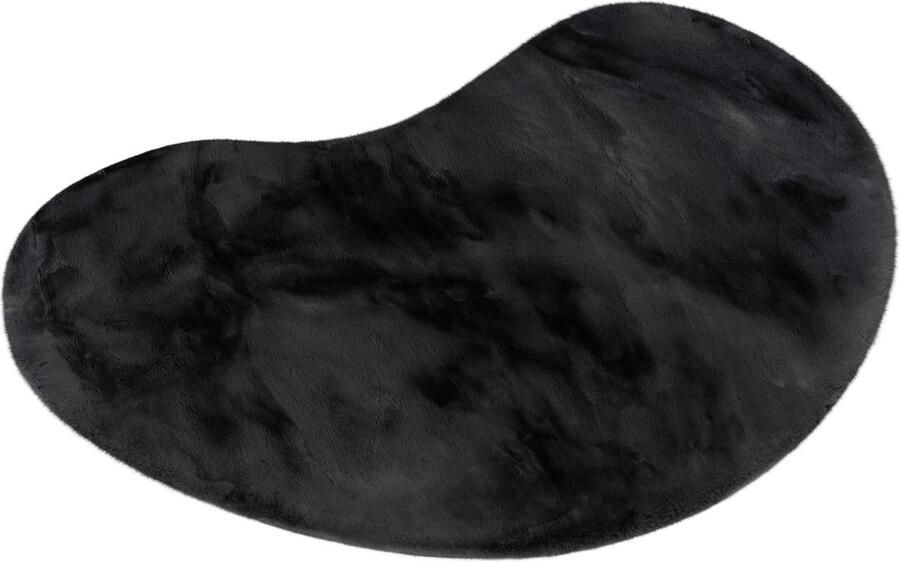 Lalee Heaven Organische Vloerkleed Tapijt – Karpet Hoogpolig Superzacht nier vorm -comfy Fluffy rabbit fur- 160x230 cm Organische vorm antraciet