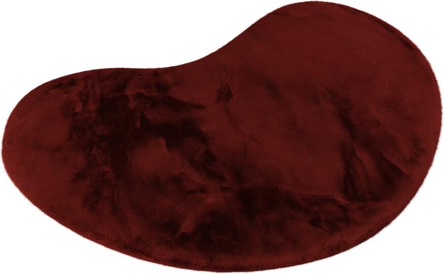 Lalee Heaven Organische Vloerkleed Tapijt – Karpet Hoogpolig Superzacht nier vorm -comfy Fluffy rabbit fur- 160x230 cm Organische vorm bordeux rood