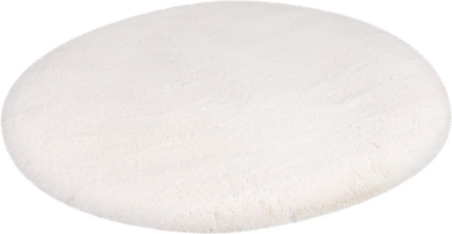 Lalee Heaven Ronde Vloerkleed Tapijt – Karpet Hoogpolig Superzacht -comfy Fluffy rabbit fur- 200x200 cm Rond ivoor gebroken wit