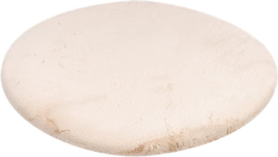 Lalee Heaven Ronde Vloerkleed Tapijt – Karpet Hoogpolig Superzacht -comfy Fluffy rabbit fur- 200x200 cm Rond beige