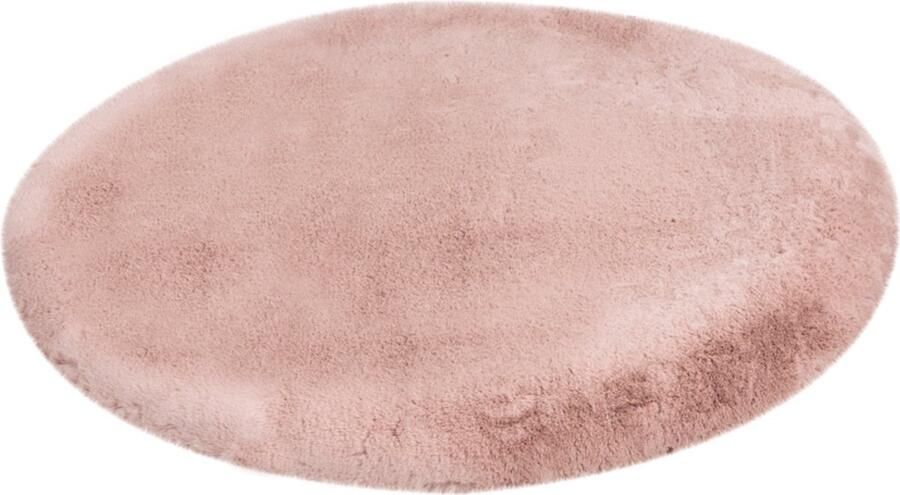 Lalee Heaven Ronde Vloerkleed Tapijt – Karpet Hoogpolig Superzacht -comfy Fluffy rabbit fur- 200x200 cm Rond Baby roze