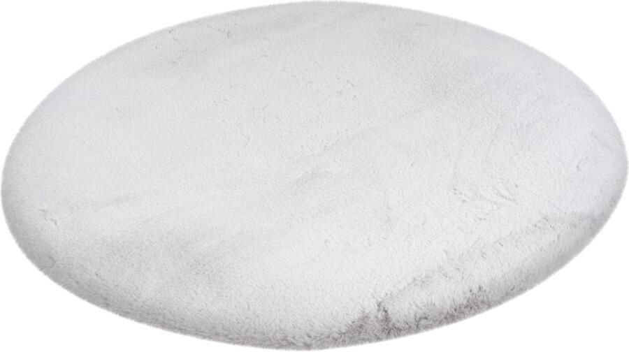 Lalee Heaven Ronde Vloerkleed Tapijt – Karpet Hoogpolig Superzacht -comfy Fluffy rabbit fur- 120x120 cm Rond Zilver grijs