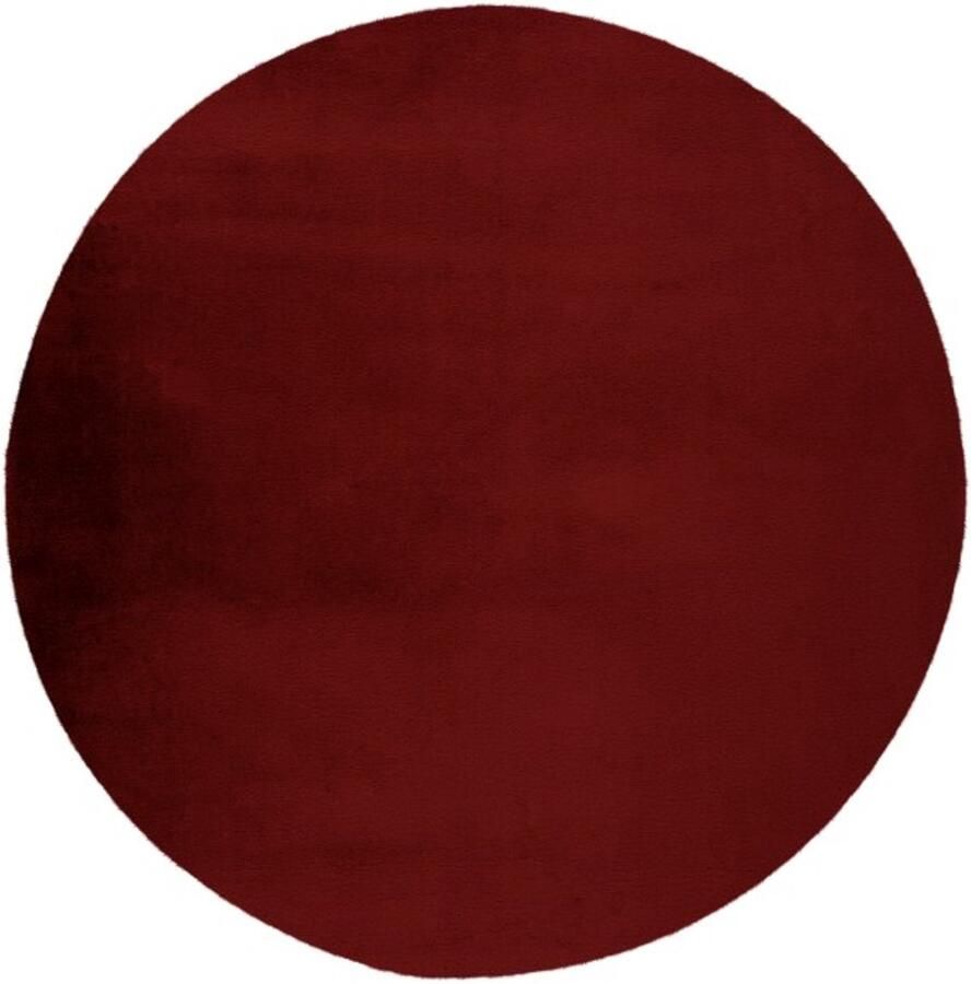 Lalee Heaven Ronde Vloerkleed Tapijt – Karpet Hoogpolig Superzacht -comfy Fluffy rabbit fur- 200x200 cm Rond Bordeux Rood