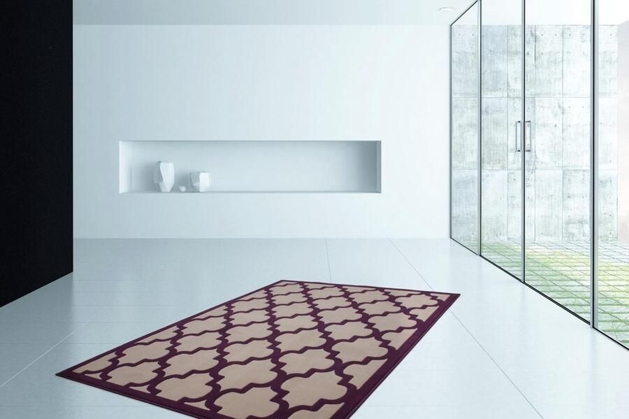 Lalee laagpolig vloerkleed contour gesneden in Trendy design 160 x 230 Lila