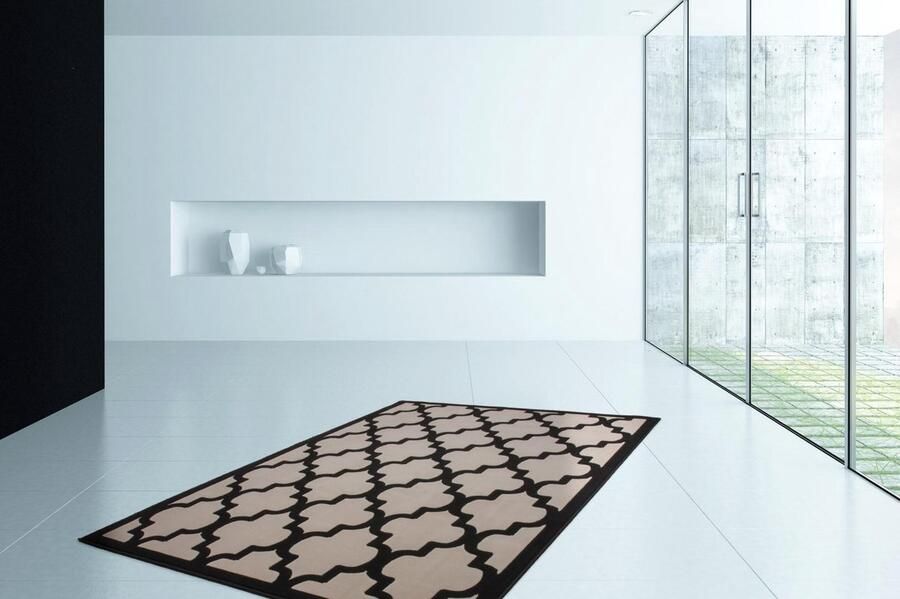 Lalee laagpolig vloerkleed contour gesneden in Trendy design 160 x 230 Taupe