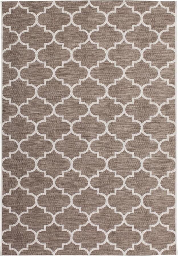 Lalee Laagpolig vloerkleed (gevlochten) geschikt voor Indoor Outdoor 80 x 230 Beige