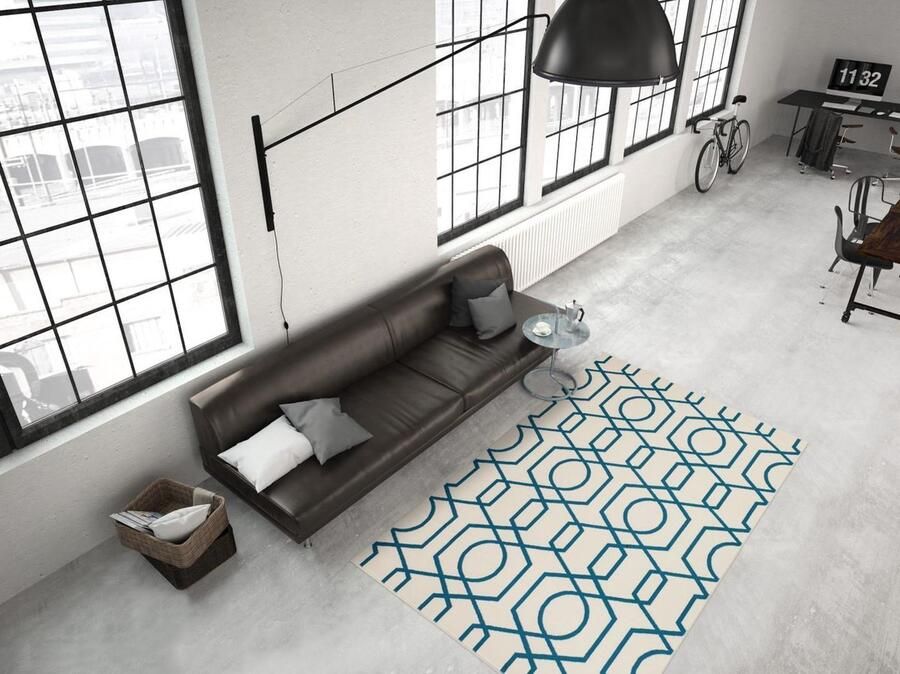 Lalee laagpolig vloerkleed met fijn Design 160 x 230 Turkoois