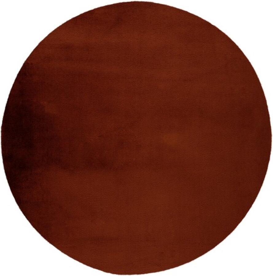 Lalee Paradise ROND Superzacht Hoogpolig Vloerkleed – zacht Fluffy comfy Tapijt – Karpet 120x120 cm ROND terracota