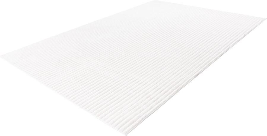 Lalee Plush Japandi Vloerkleed Superzacht gestreept Karpet Tapijt hoog laag polig effen Fluffy 80x150 cm ivoor gebroken wit