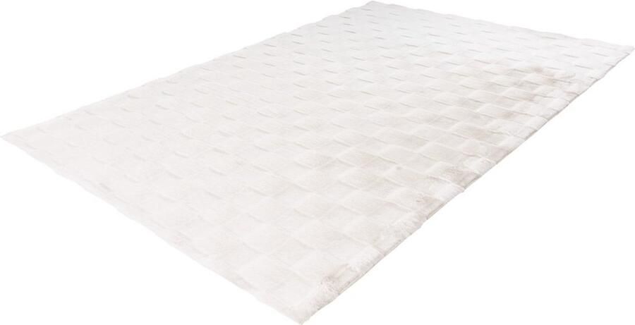 Lalee Soul 3d Vloerkleed Tapijt – Karpet Hoogpolig Superzacht nieuwe trend comfy Fluffy 3d blokjes- rabbit- 200x290 cm Ivoor gebroken wit