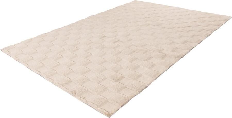 Lalee Soul 3d Vloerkleed Tapijt – Karpet Hoogpolig Superzacht nieuwe trend comfy Fluffy 3d blokjes- rabbit- 200x290 cm beige