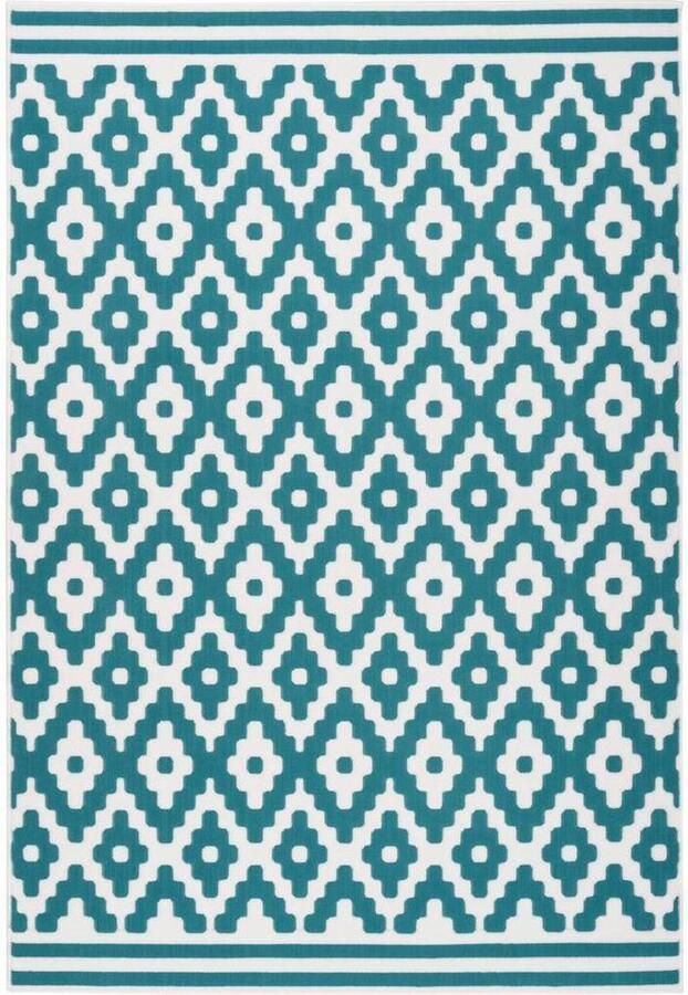 Lalee Turquoise vloerkleed 200x290 cm Symmetrisch patroon Modern