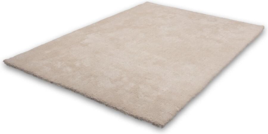 Lalee Velvet Vloerkleed uni effen tapijt shaggy hoogpolig 160x230 cm. Ivory gebroken wit