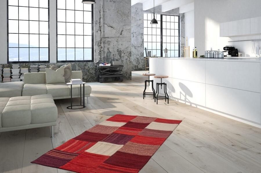 Kayoom Vloerkleed Radical 230 Handgeweven jacquard-kilim hoogwaardige materiaalcombinatie
