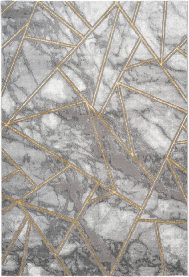 Lalee Marmaris Modern Vloerkleed Laagpolig Gold Tapijt Karpet Nieuwe Collectie 2024 Hoogwaardige Kwaliteit 160x230 cm