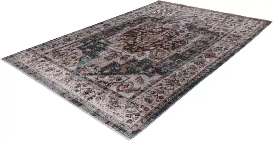 Lalee Medellin Vloerkleed perzisch Superzacht Vintage look Vloer kleed Tapijt Karpet 120x170 Blauw Oranje Beige