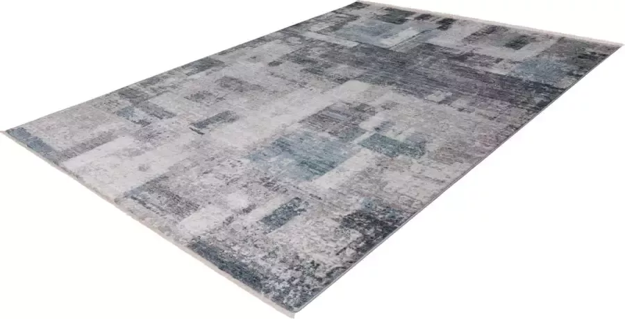 Lalee Medellin- Vloerkleed- perzisch- Superzacht- Vintage- look- laag polig- Tapijt- Karpet 120x170 cm- Blauw zilver