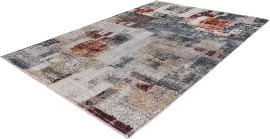 Lalee Medellin- Vloerkleed- perzisch- Superzacht- Vintage- look- laag polig- Tapijt- Karpet 160x230 cm- Blauw Oranje Beige multi