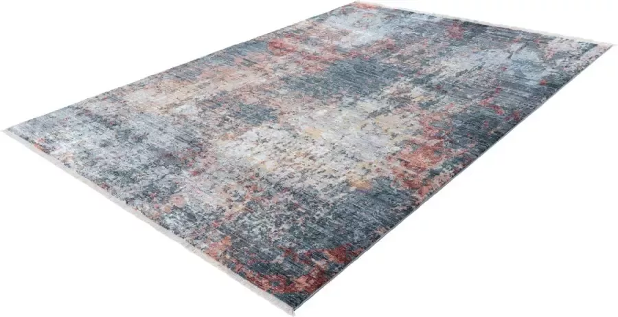 Lalee Medellin- Vloerkleed- perzisch- Superzacht- Vintage- look- laag polig- Tapijt- Karpet 160x230 cm- Blauw Oranje Beige