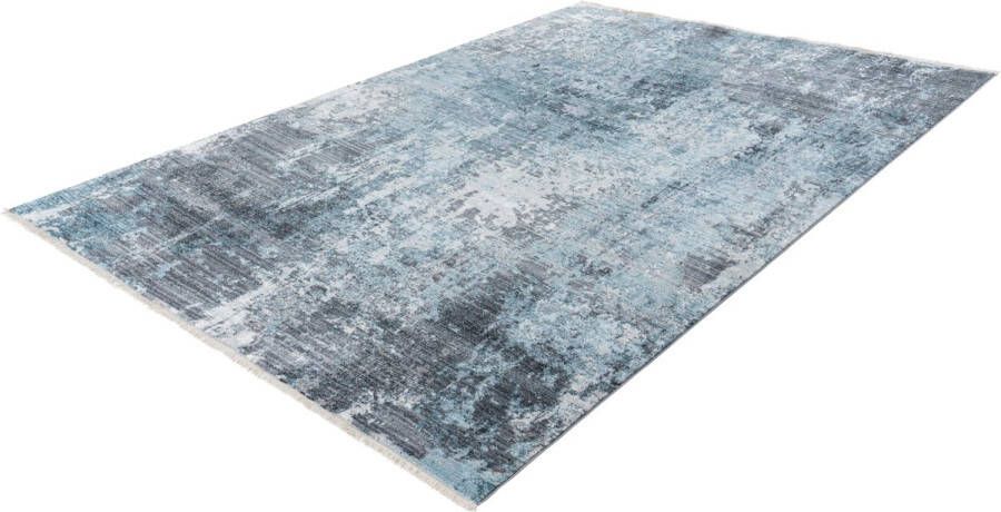 Lalee Medellin- Vloerkleed- perzisch- Superzacht- Vintage- look- laag polig- Tapijt- Karpet 160x230 cm- Blauw zilver