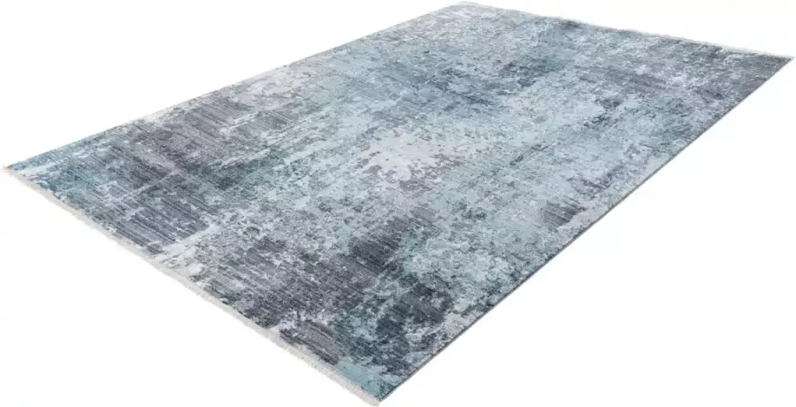 Lalee Medellin- Vloerkleed- perzisch- Superzacht- Vintage- look- laag polig- Tapijt- Karpet 200x290 cm- Blauw zilver