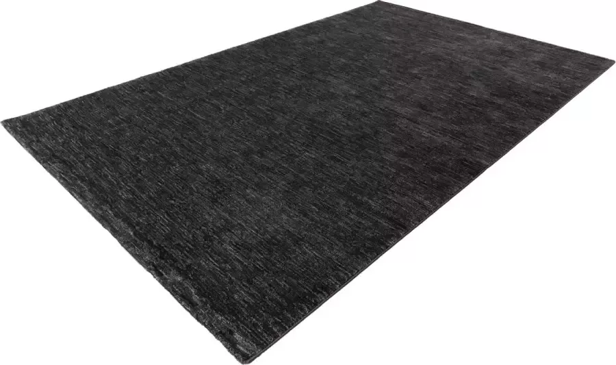 Lalee Palma Vloerkleed Superzacht Dropstitch Tapijt Karpet gestreept uni laagpoolig 120x170 cm grijs zilver