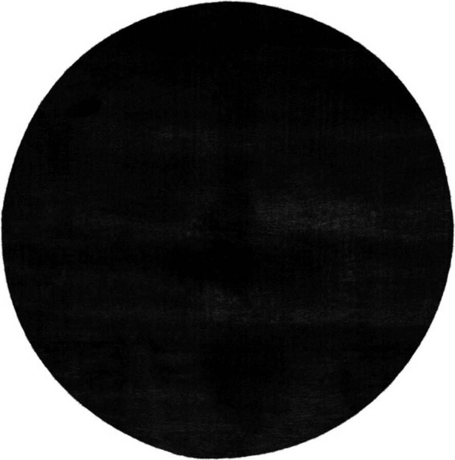Lalee Paradise Modern Vloerkleed Hoogpolig Black Tapijt Karpet Nieuwe Collectie 2024 Hoogwaardige Kwaliteit 120x120 cm