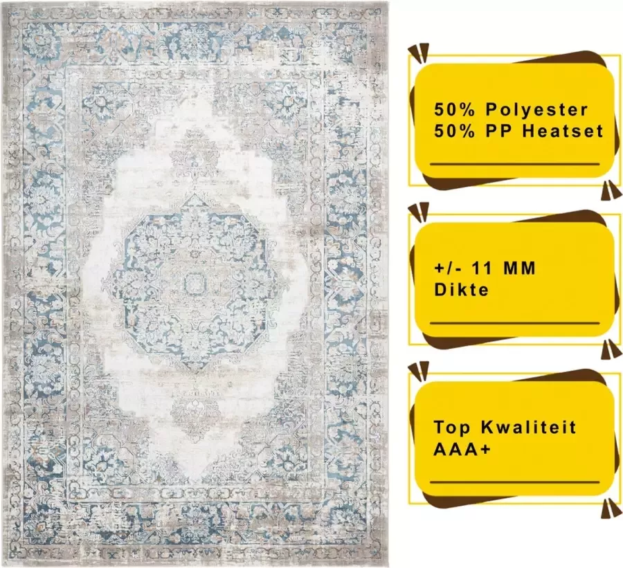 Lalee Paris Moderne Vloerkleed Lichtblauw Tapijt Carpet Top Kwaliteit Nieuwe Collectie 80x150cm