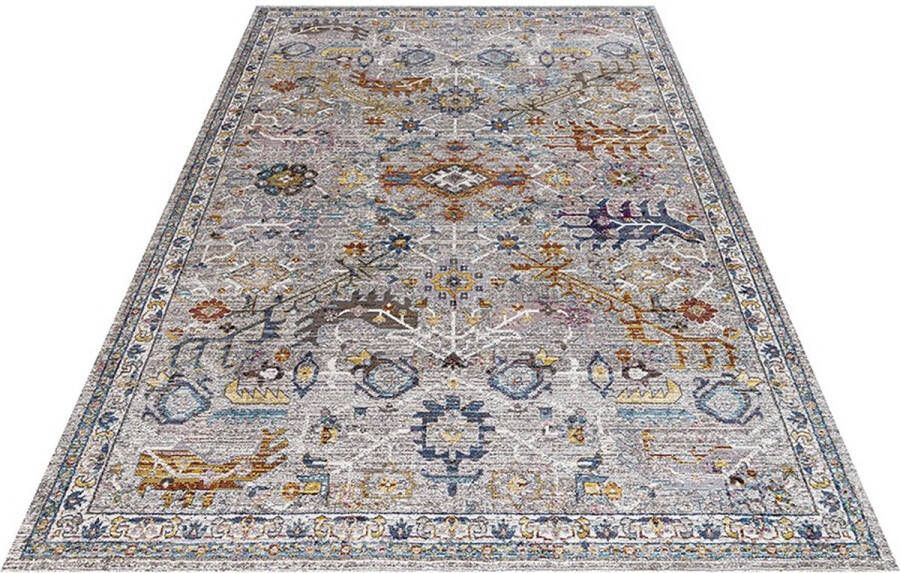 'merkloos'' Lalee Picasso Gris vloerkleed vintage laagpolig trendy multi kleuren 200x290cm