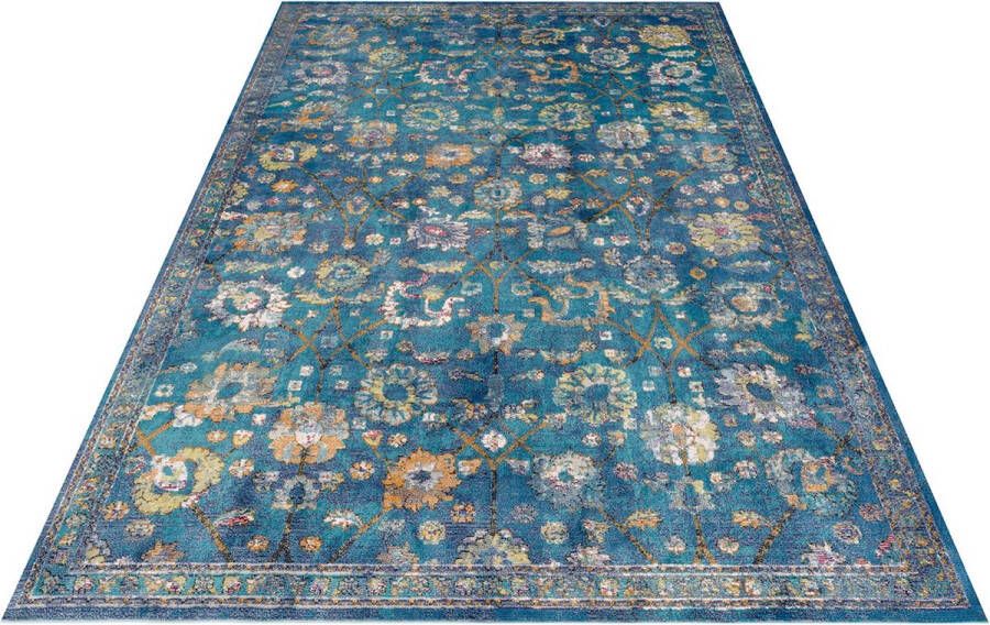 'merkloos'' Lalee Picasso Sarough vloerkleed vintage laagpolig trendy multi blauw kleuren 240x290cm