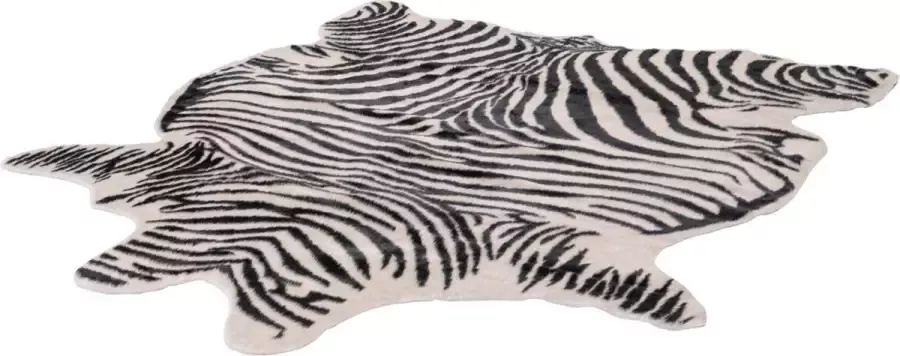 Lalee Rodeo Anti Slip Zacht Dieren Print Zebra Kleed Huid 150x200 Zwart Wit