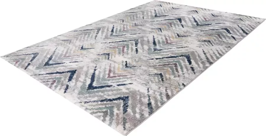 Lalee Trendy vloerkleed Superzacht Vintage look visgraat Tapijt Karpet 120x170 Wit Groen Grijs