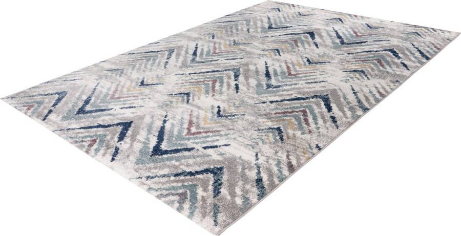 Lalee Trendy vloerkleed Superzacht Vintage look visgraat Tapijt Karpet 200x290 Wit Groen Grijs