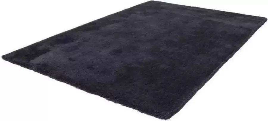 Lalee Velvet-vloerkleed- uni- effen- tapijt- shaggy- hoogpolig- karpet 120x170 cm Grafiet antraciet