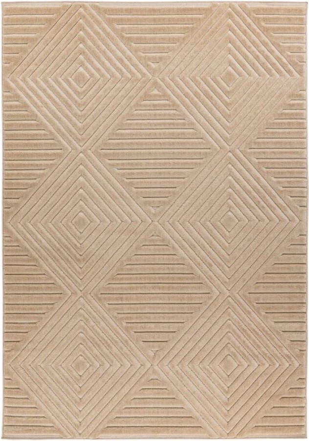 Lalee Viva Modern Vloerkleed Hoogpolig Beige Tapijt Karpet Nieuwe Collectie 2024 Hoogwaardige Kwaliteit 80x150 cm