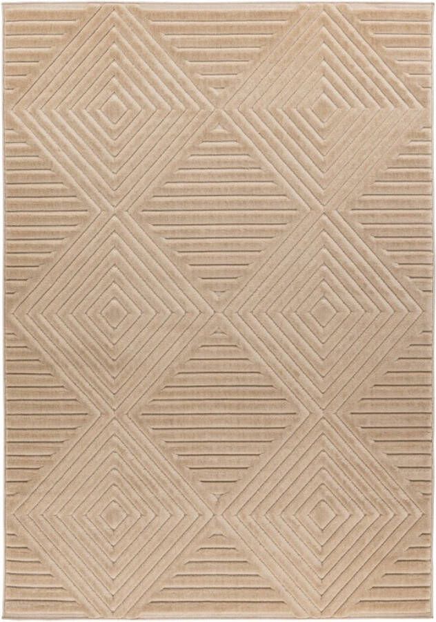 Lalee Viva Modern Vloerkleed Laagpolig Beige Tapijt Karpet Nieuwe Collectie 2024 Hoogwaardige Kwaliteit 120x170 cm