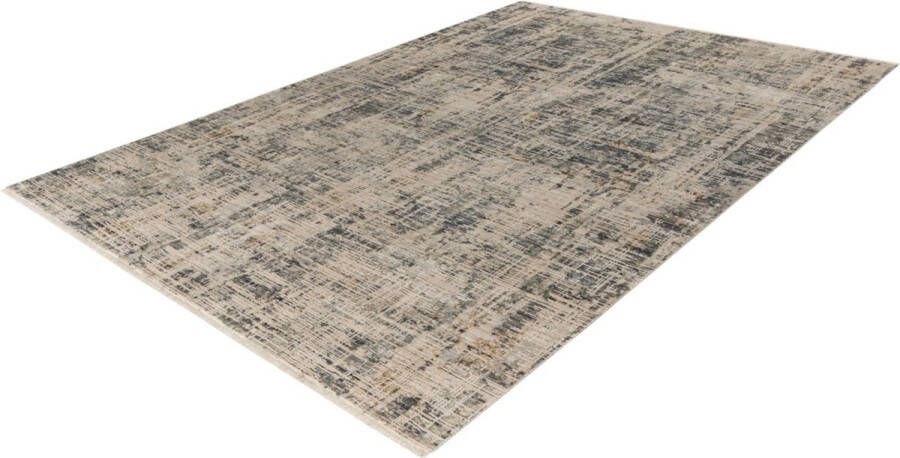 Lalee Vogue Vintage vloerkleed franjes handmadel look multi grijs beige 120x170 cm