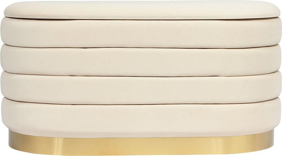 Kayoom Zitbank Aiden 125 Elegante uitstraling door gouden basis fluwelen zacht met opbergruimte stevige roestvrijstalen basis gezellig ontwerp (1 stuk) - Foto 2