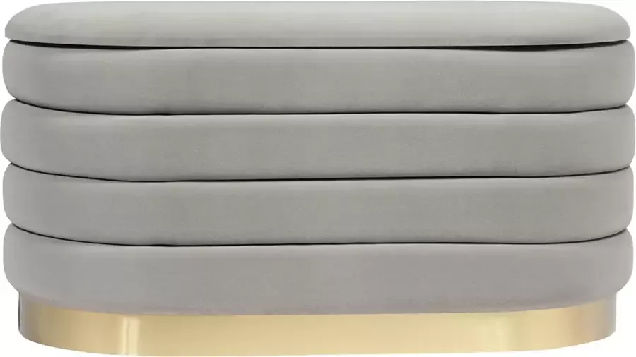 Kayoom Zitbank Aiden 125 Elegante uitstraling door gouden basis fluwelen zacht met opbergruimte stevige roestvrijstalen basis gezellig ontwerp (1 stuk) - Foto 2