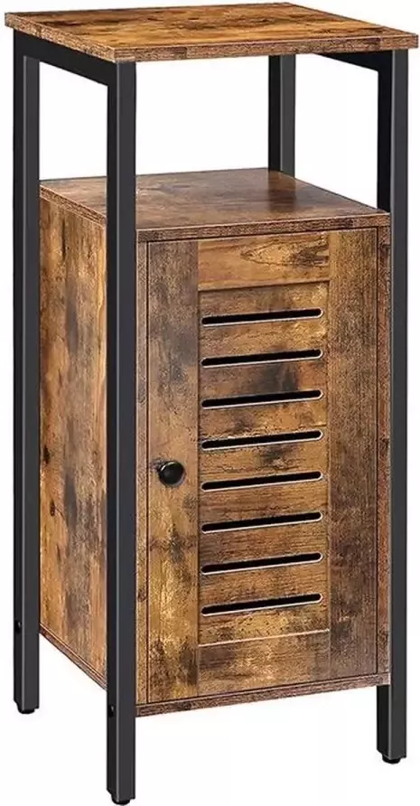 LaMIMI opbergkast nachtkastje bruin spaanplaat ijzer 34x30x80 cm