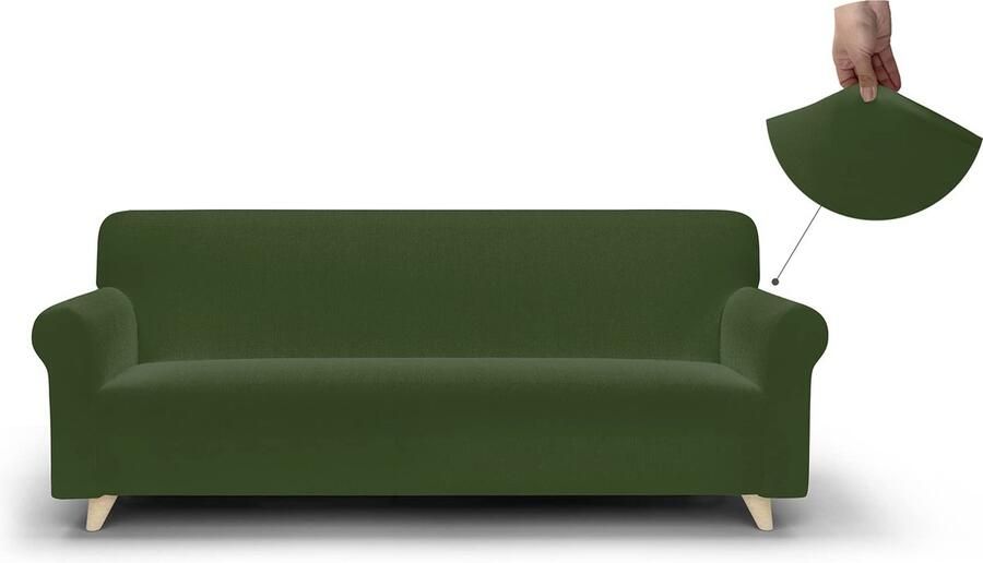 La'Moussawi Bielastische Donkergroene Bankhoes voor Driezitsbanken van Polyester