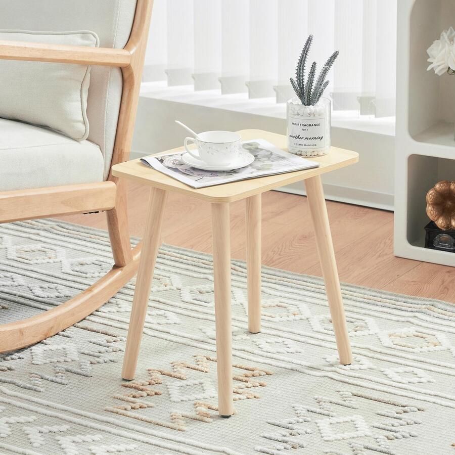 La'Moussawi Binnenhuis Multifunctionele Tafel voor Woonkamer Slaapkamer en Balkon Naturel Hout Design