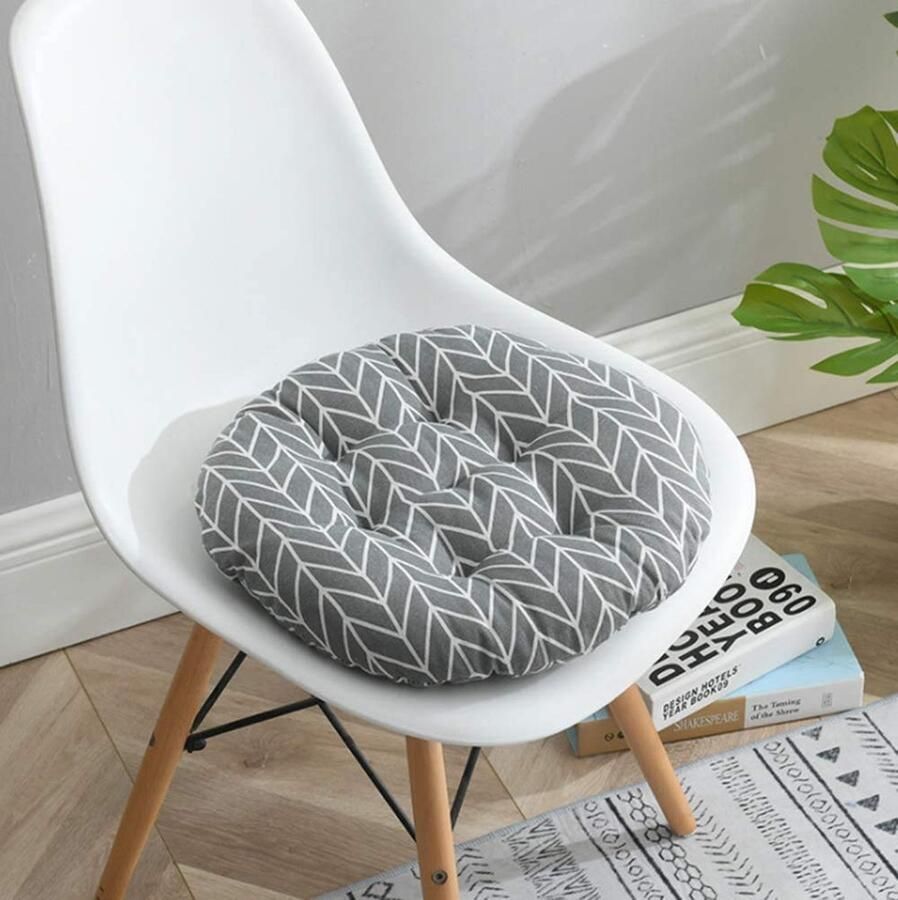 La'Moussawi Comfortabel en Stijlvol Rond Zitkussen Set voor Stoelen in Huis en Tuin 2 Stuks 40 cm