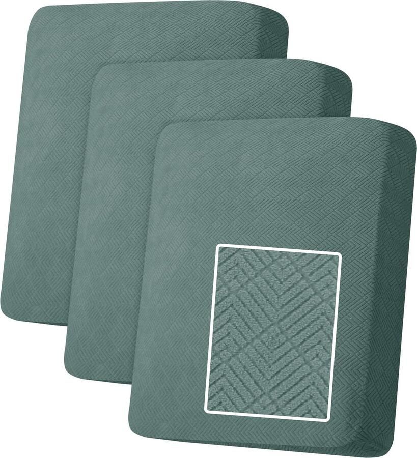 La'Moussawi Elastische Bankhoes voor Zitkussens met Geometrisch Design in Bonengroen