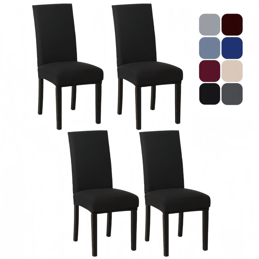 La'Moussawi Elastische Stoelhoezen Set voor Eetkamerstoelen Luxe Bescherming en Decoratie