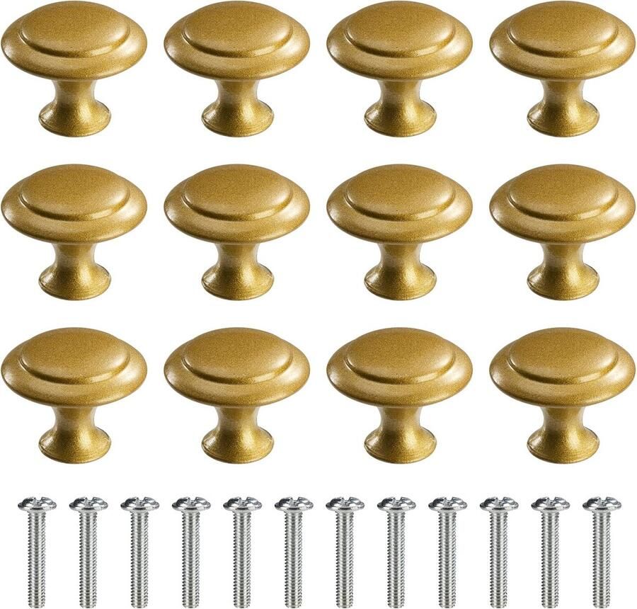 La'Moussawi Elegante Goudkleurige Meubelknoppen Set voor Kasten en Laden 12 Stuks