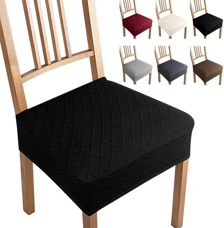 La'Moussawi Elegante Jacquard Stoelhoezen Set van 4 voor Stoelen Zonder Rugleuning