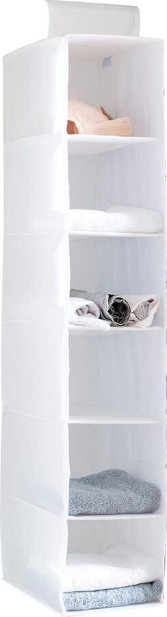 La'Moussawi Handige Hangende Kastorganizer met Zes Vakken voor Kleding en Accessoires in Wit