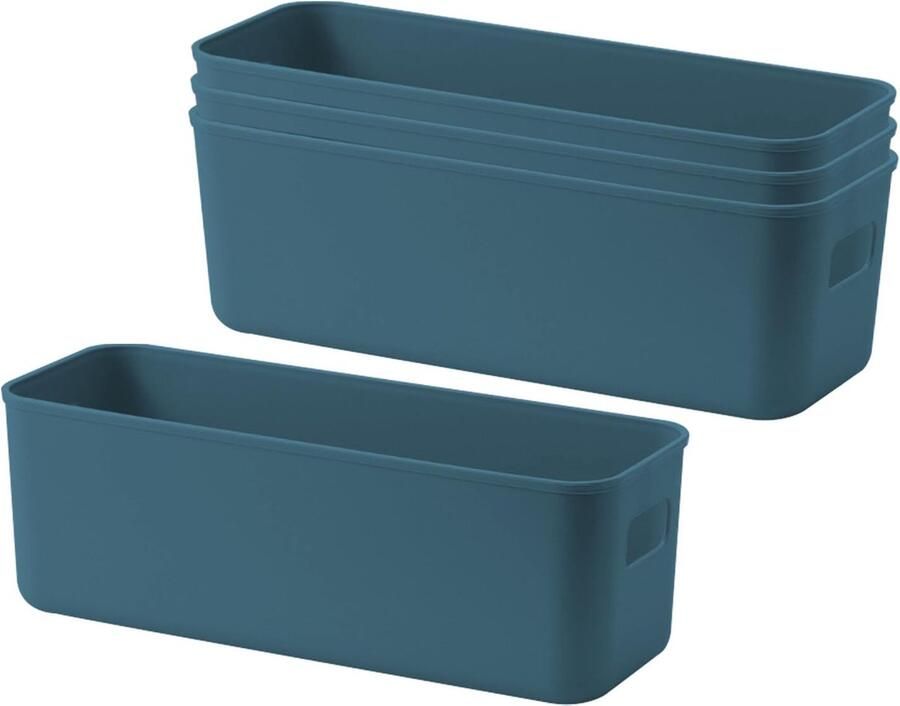 La'Moussawi Handige Opbergboxen Set van Vier met Handgrepen voor Meerdere Ruimtes en Toepassingen